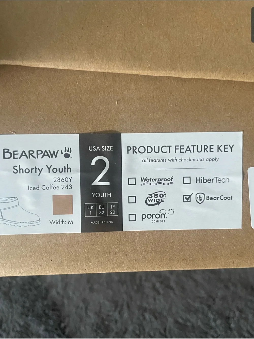 BearPaw Kids Tan Suede Short Shearling Boots